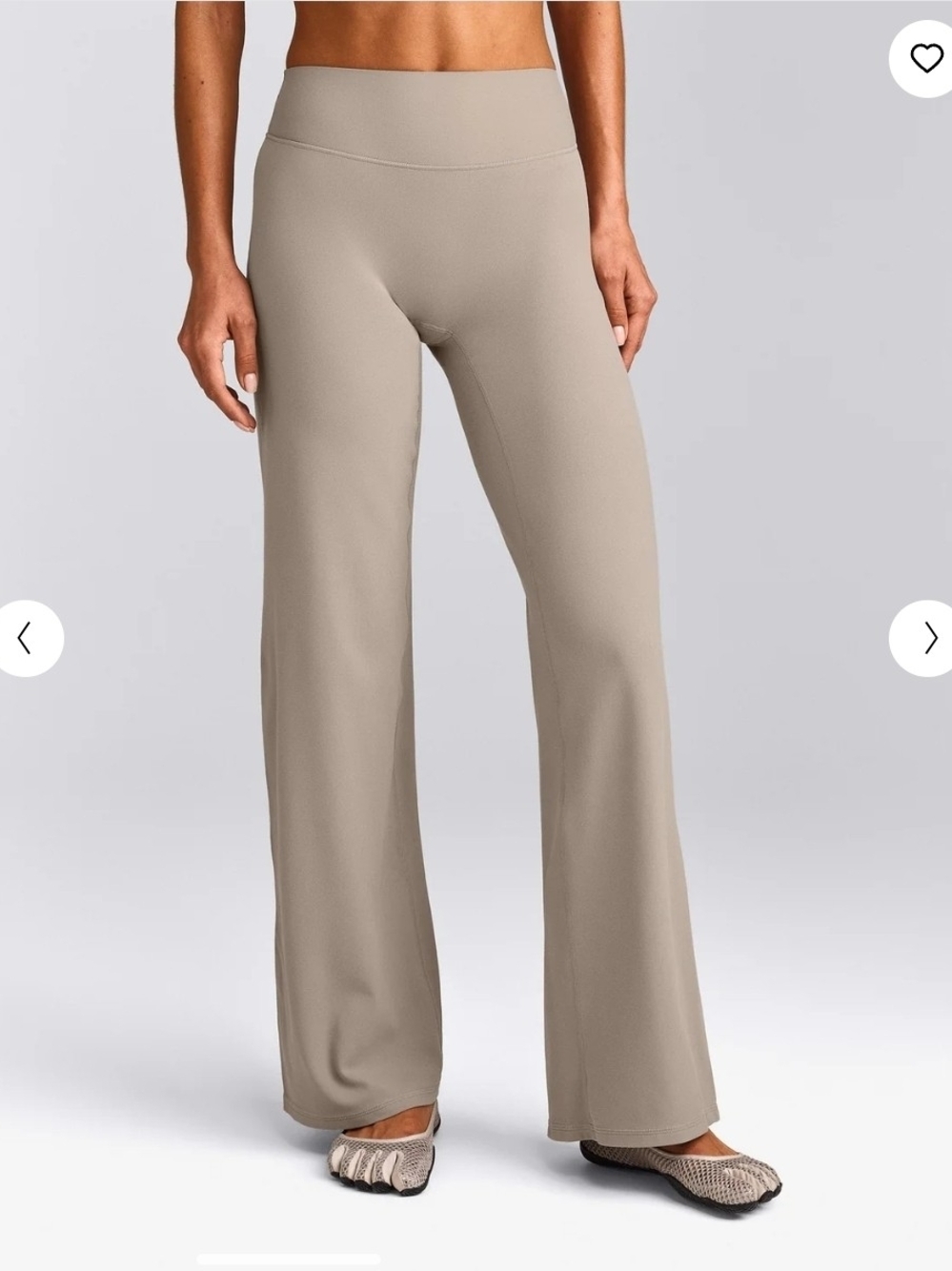 ONER Women's Taupe Wide-Leg Pull On High Waist Activewear Pants Size M